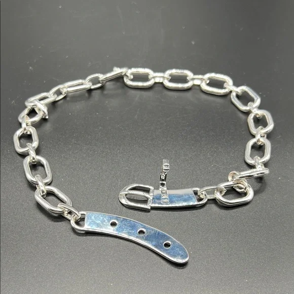 Ralph Lauren Silver Buckle Chain Necklace - Picture 7 of 7